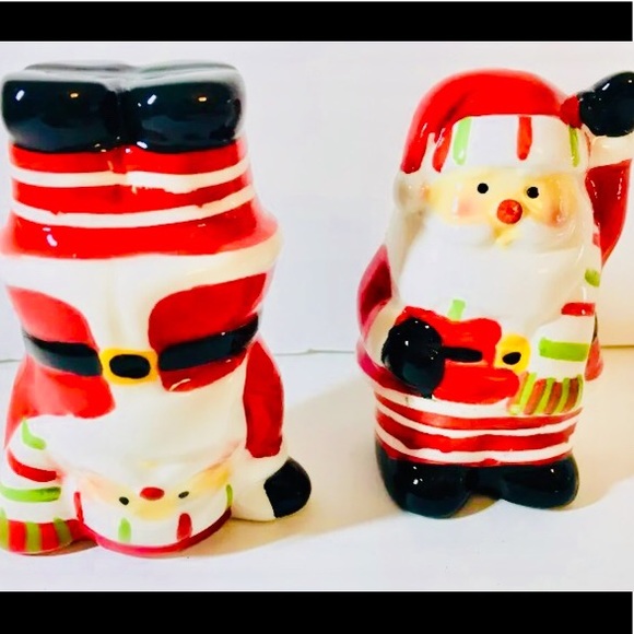 Ceramic Xmas Candy Claus Salt Shakers Silly Santa - Picture 6 of 7